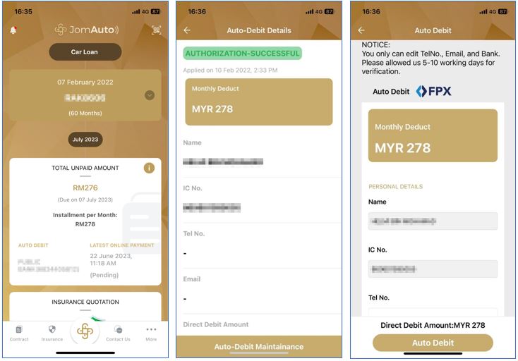 Pembayaran Auto Debit Chailease Berjaya